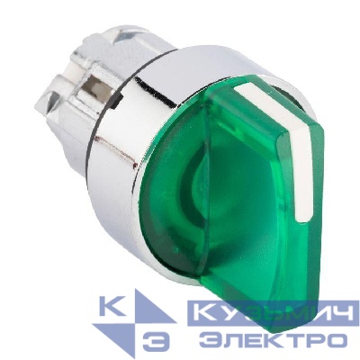 Механизм переключателя исполнительный ХB4 зел. на 3 положения возвратный без фиксации с подсветкой с короткой ручкой PROxima EKF XB4BD3L-G