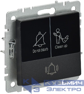 Кнопка звонка BRITE 10А ВС10-1-9-БрЧ для отелей с индик. механизм черн. IEK BR-V14-2-10-K02