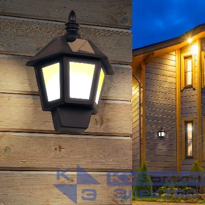 Светильник фасадный ERAFS08-36 Фонарь 2 режима (огонь/холодный свет) 40LED 7лм солнечная батарея ЭРА Б0044250