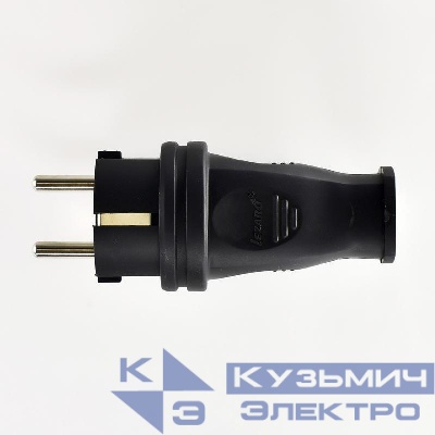 Вилка кабельная 1ф 1х16А 2P+E 220-240В IP44 каучук LEZARD 106-0400-0105/105