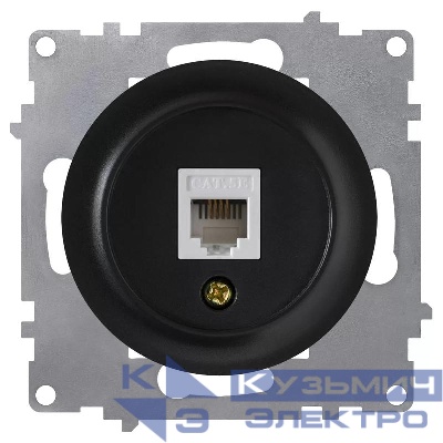 Розетка компьютерная 1-м СП Florence RJ45 кат.5E механизм черн. (1E20701303) OneKeyElectro 2172816