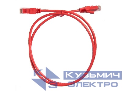 Патч-корд UTP4 cat.6, 1.0м, литой коннектор, красный, Netko CKC