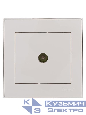 Розетка телевизионная оконечная TV СП Rain с хром. боковой вставкой бел. LEZARD 703-0225-130