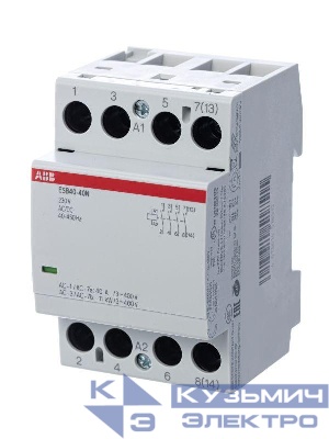 Контактор ESB40-40N-06 модульный (40А АС-1 4НО) катушка 230В AC/DC ABB 1SAE341111R0640