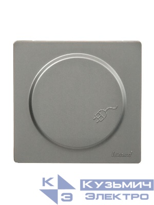 Розетка 1-м ОП LETO с заземл. с крышкой LETO ПБТ платина LEZARD 752-3500-123B