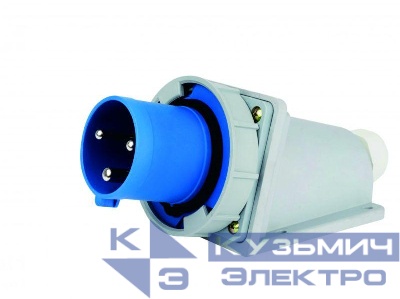 Вилка стационарная 2Р+РЕ 63А 220В IP67 ВС-103 DEKraft 26165DEK