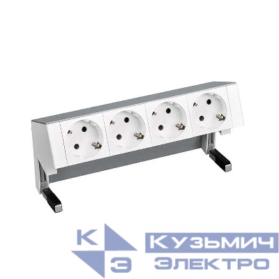 Блок розеточный настольный 4х2P+E алюм. Simon 400 42404000-133