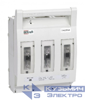 Выключатель-разъединитель-предохранитель ПВР горизонт. 630А 3ф отключ. 1НО+1НЗ ПВР-102 DEKraft 21428DEK