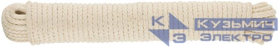 Веревка хлопковая вязаная 11000 текс 6ммх15м р/н=70кгс FIT 68456