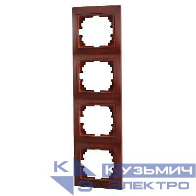 Рамка 4-м Mira вертикал. вишня LEZARD 701-0601-154