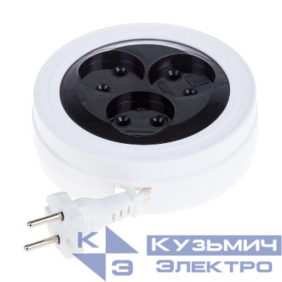 Удлинитель-рулетка 3х5м без заземл. 6А IP20 STANDARD ШВВП 2х0.75 бел. PROCONNECT 11-7225