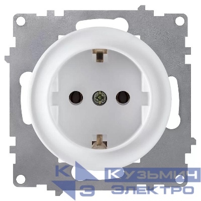 Розетка 1-м СП Florence 16А IP20 с заземл. винтов. клеммы механизм бел. (1E10201300) OneKeyElectro 2172765