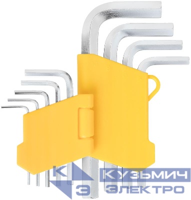 Ключ шестигранный 1.5-10мм в пластик. держателе CrV сталь (уп.9шт) FIT 64186