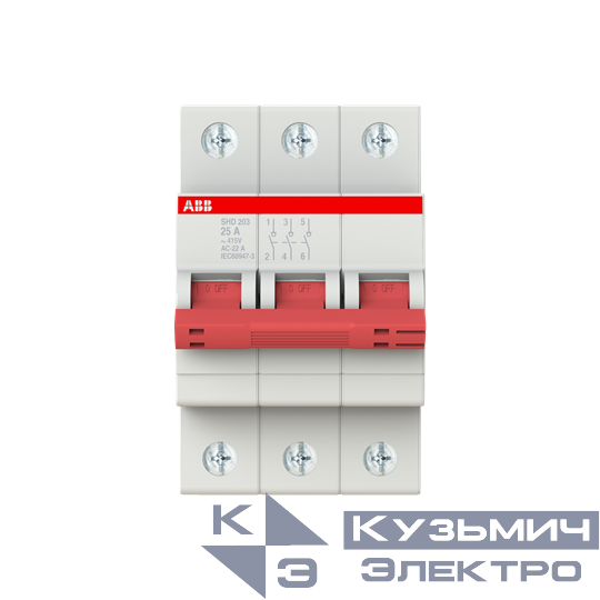 Рубильник 3п SHD203/25 рычаг красн. ABB 2CDD273111R0025