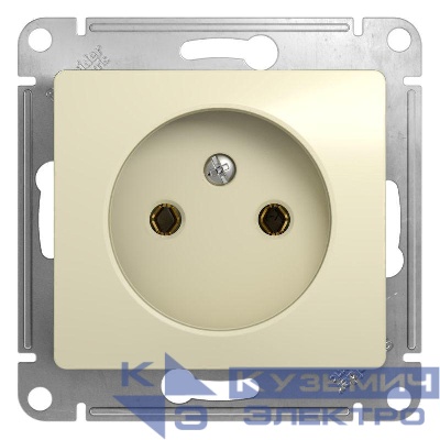 Розетка 1-м СП Glossa 16А IP20 без заземл. механизм беж. SE GSL000241