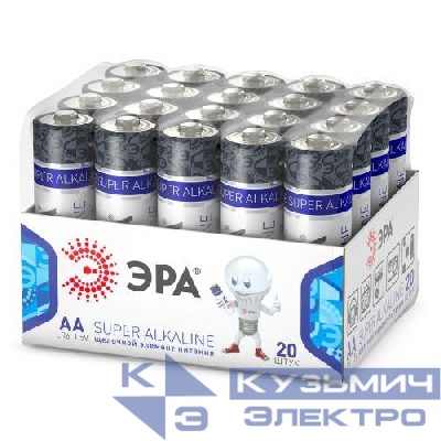 Элемент питания алкалиновый AA/LR6 LR6-20 bulk SUPER Alkaline (уп.20шт) Эра Б0054623