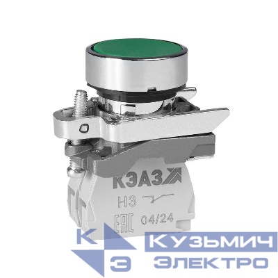 Кнопка КМЕ4210мС-зеленый-1но+0нз-цилиндр-IP65 КЭАЗ 284295