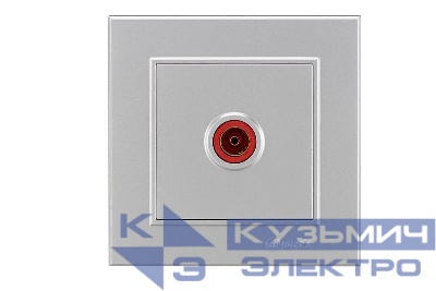 Розетка телевизионная проходная TV СП Karea 16А IP20 серебр. Makel 56065007