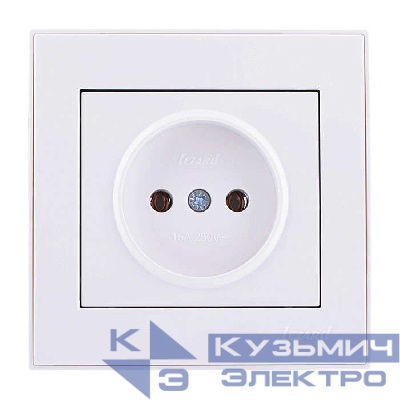 Розетка 1-м СП Rain 16А IP20 без заземл. керамика бел. LEZARD 703-0202-121