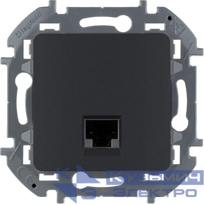 Розетка компьютерная Inspiria RJ45 кат.6 UTP механизм антрацит Leg 673833