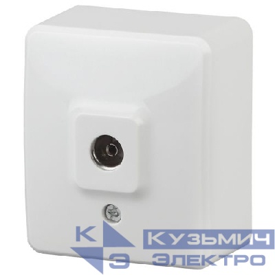 Розетка телевизионная одиночная TV ОП 1мод. Эксперт 11-3201-01 IP20 бел. Эра Б0020724