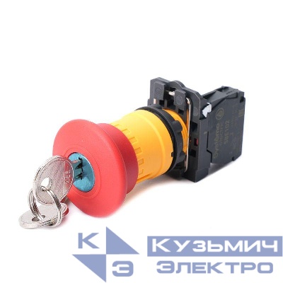 Кнопка аварийн останова SB5 в сборе 22мм 40мм повернуть для возврата пластик 1НО+1НЗ SE SB5AS9442