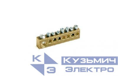 Клемма винт. усил. латунь 8х(1х9+7х5.4мм)х1пол. DKC 87108