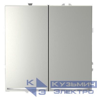 Переключатель проходной 2-кл. СП S70 10А с подсветкой механизм сталь Voltum VLS020405