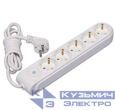 Удлинитель 5х2м с заземл. 16А IP20 с выкл. защ. шторки Makel N5310033