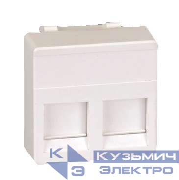 Адаптер на 2 RJ45 коннектора защ. шторки бел. Simon27 27486-35