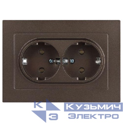 Розетка 2-м СП Accent 6-205-08 16А IP20 250В 2P+E Schuko AL/CU бронза Intro Б0063498