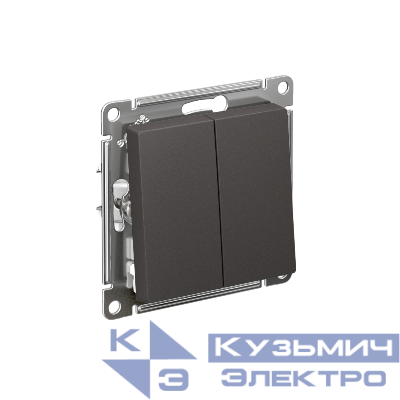 Выключатель 2-кл. AtlasDesign 10AX с самовозвратом механизм базальт SE ATN001417