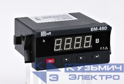 Амперметр цифровой АМ-48D 1ф вх. 1А 96х48мм LED-дисплей DEKraft 50328DEK
