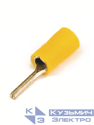 Наконечник изол. штыревой круглый 2.5-6кв.мм А=2.6мм желт. (уп.50шт) DKC 2C1P