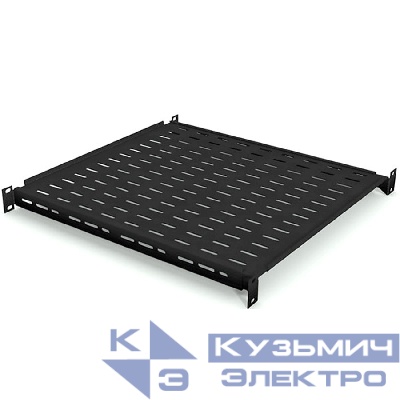 Полка для шкафа глубиной 600 (443х400), с ушками, черная, 60 кг