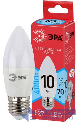 Лампа светодиодная RED LINE LED B35-10W-840-E27 R 10Вт B35 свеча 4000К нейтр. бел. E27 Эра Б0050696