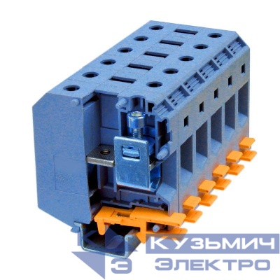 Клемма проходная винтовой зажим 2 точки подключения 240кв.мм син. DKC KRUH-240-BU