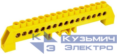 Шина PE "земля" в комб. DIN-изол. "Стойка" ШНИ-8х12-16-КС-Ж IEK YNN10-812-16DP-K05