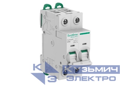 Выключатель автоматический 2п D 16А 10кА Systeme9 400В SE S9F33216