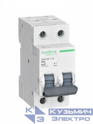 Выключатель автоматический модульный 2п B 16А 4.5кА City9 Set 230В SE C9F14216