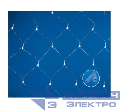 Сетка LED с эффектом мерцания ULD-N1515-96/TTK WHITE IP44 1.5х1.5м соедин. 96 диодов бел. свет провод прозр. Uniel UL-00007219