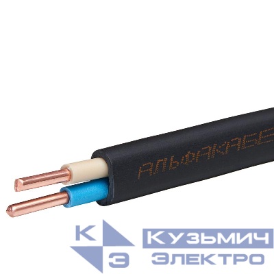 Кабель ВВГ-Пнг(А) 2х1.5 ОК (N) 0.66кВ (бухта 20м) (шт) АЛЬФАКАБЕЛЬ 45993