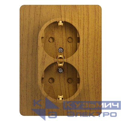 Розетка 2-м СП Glossa 16А IP20 с заземл. защ. шторки в сборе дерево дуб SE GSL000526