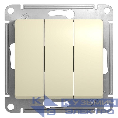 Выключатель 3-кл. СП Glossa 10А IP20 (сх. 1+1+1) 10AX механизм беж. SE GSL000231