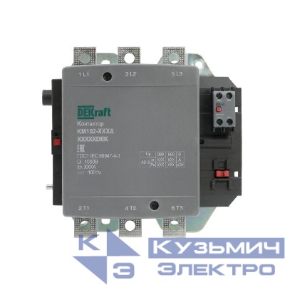 Контактор 400А 380В АС АС3 АС4 1НО+1НЗ КМ-102 DEKraft 21968DEK