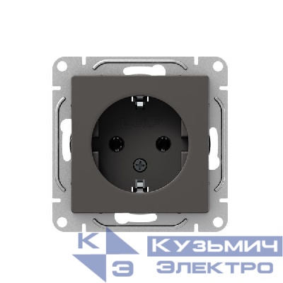 Розетка СП Эпика 16А с заземл. без защ. шторок механизм мокко EKF UP1-SOM-110