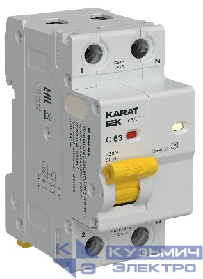 Устройство защиты от дугового пробоя с автоматическим выключателем (УЗДП) 1P+N C 63А KARAT IEK KA-DP11-1-063-C