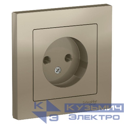 Розетка 1-м СП AtlasDesign 16А IP20 без заземл. в сборе шампань SE ATN000540