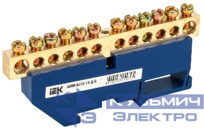 Шина нулевая на DIN-изол. ШНИ 8х12-12-Д-С IEK YNN10-812-12D-K07