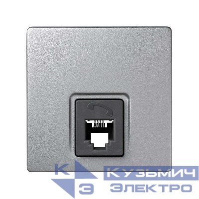 Розетка телефонная ОП Simon73 Loft RJ11 алюм. Simon 73480-63